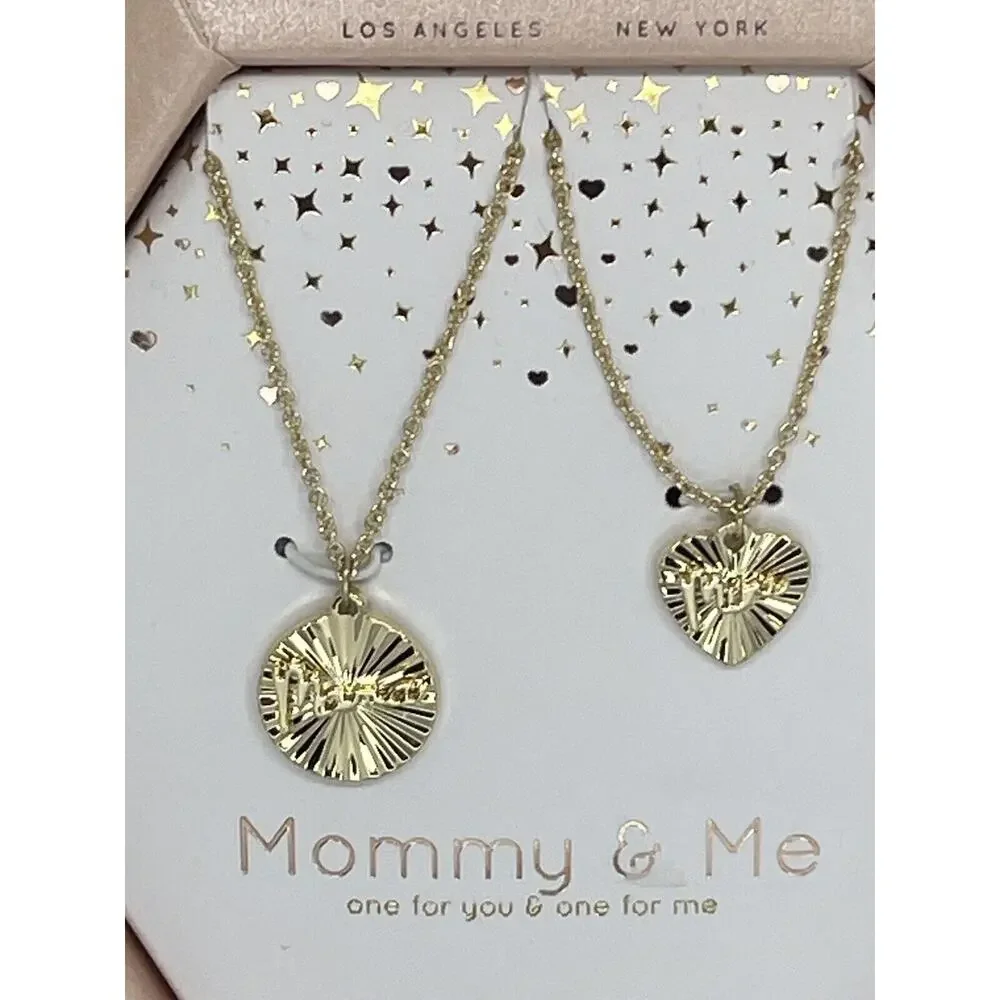 Unwritten 14K Gold Plated Mommy & Me Necklace(2 Piece Set)Gift For Mom Chic NEW